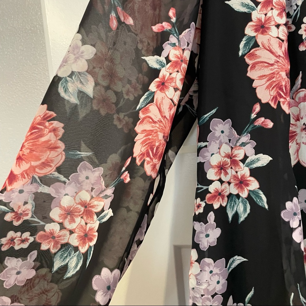 NWOT INC Floral Print Shift Dress w/ Back Tie Detail - Picture 2 of 6